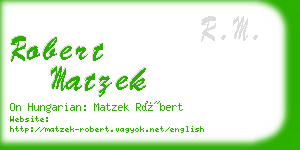 robert matzek business card
